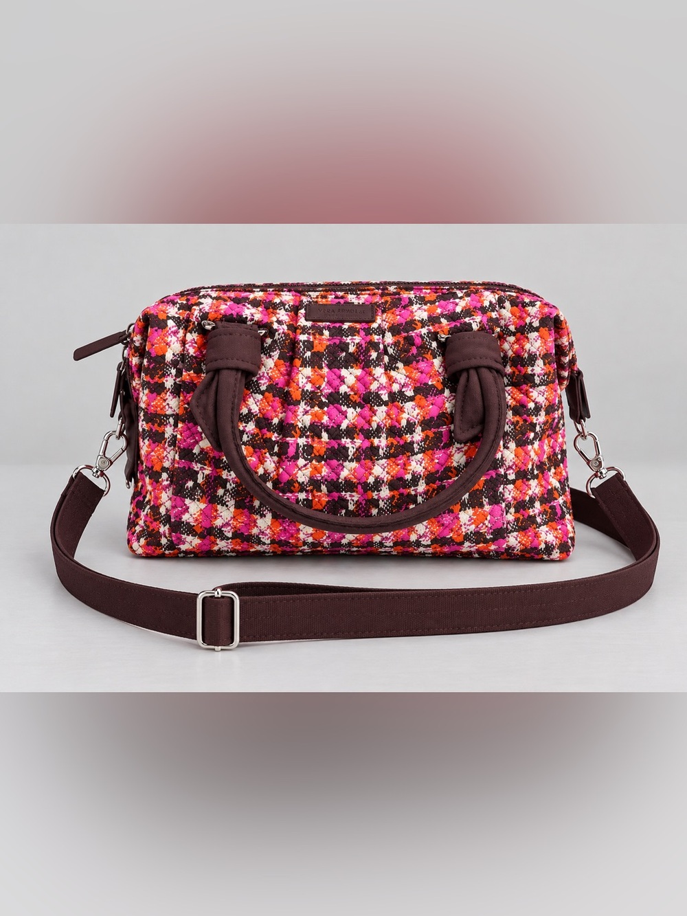 Vera Bradley Hadley Satchel Houndstooth Tweed Crossbody Shoulder Bag Preppy